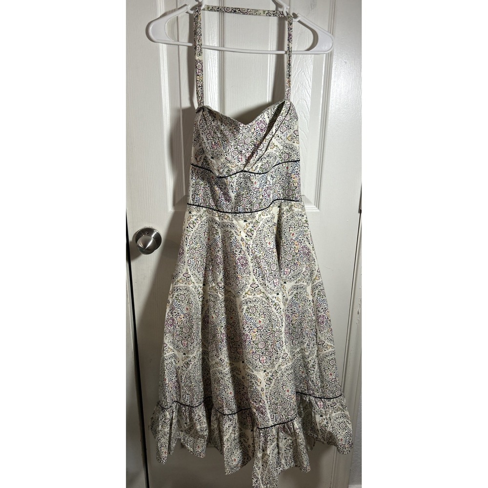 Girls from Savoy Anthropology Floral Halter Dress Size 8 Quiet Luxury Boho